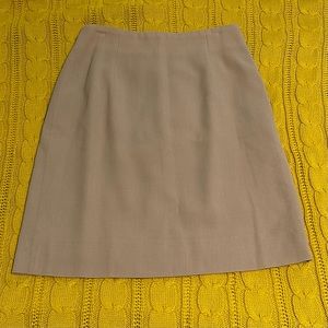 EUC Taupe/Tan Italian-Made Wool Mini Skirt, Rayon-Lined